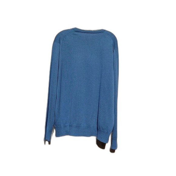 Brooks Brothers 100% Supima Cotton V-Neck Sweater Men's Large Blue - Picture 4 of 7